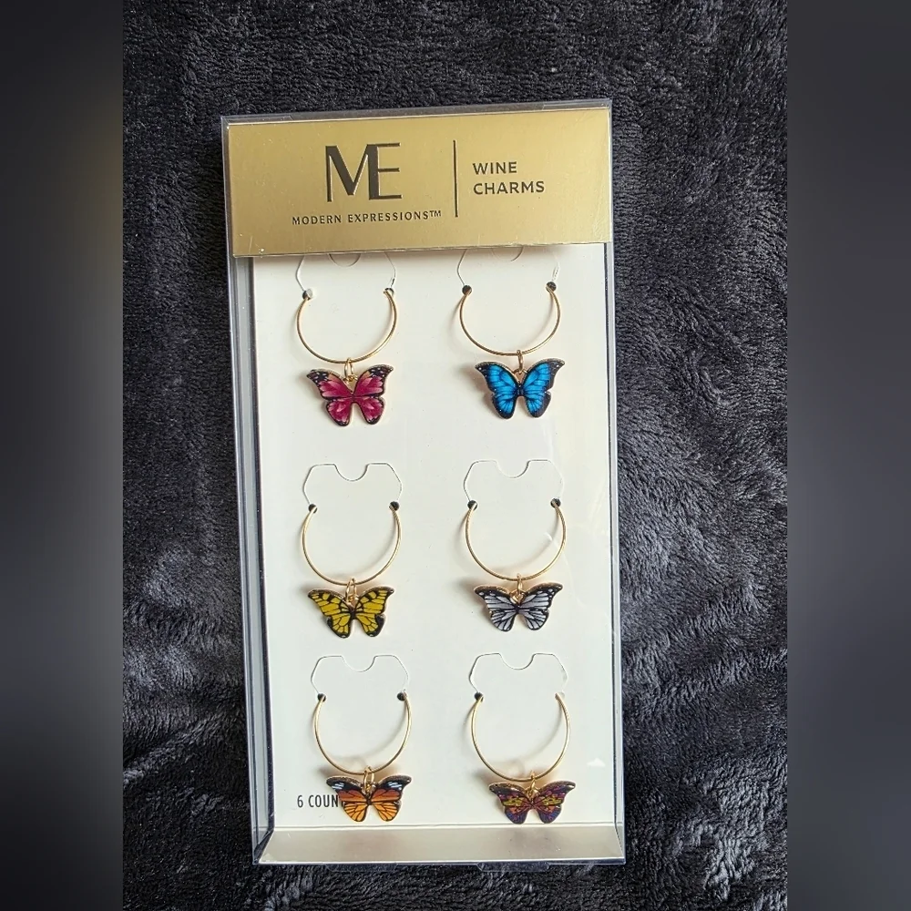 New Modern Expressions Wine Charms 6 piece Christmas mother's day birthday gift